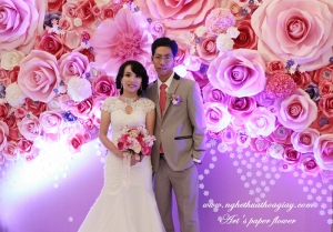 Backdrop Trang Trí Hoa Giấy - Mẫu 111